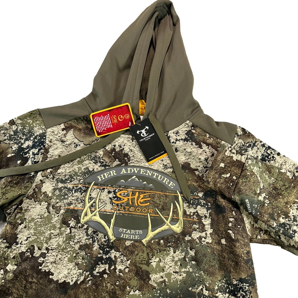 SHE Outdoor Hoodie Women Medium Camo TrueTimber Strata Performance Pullover